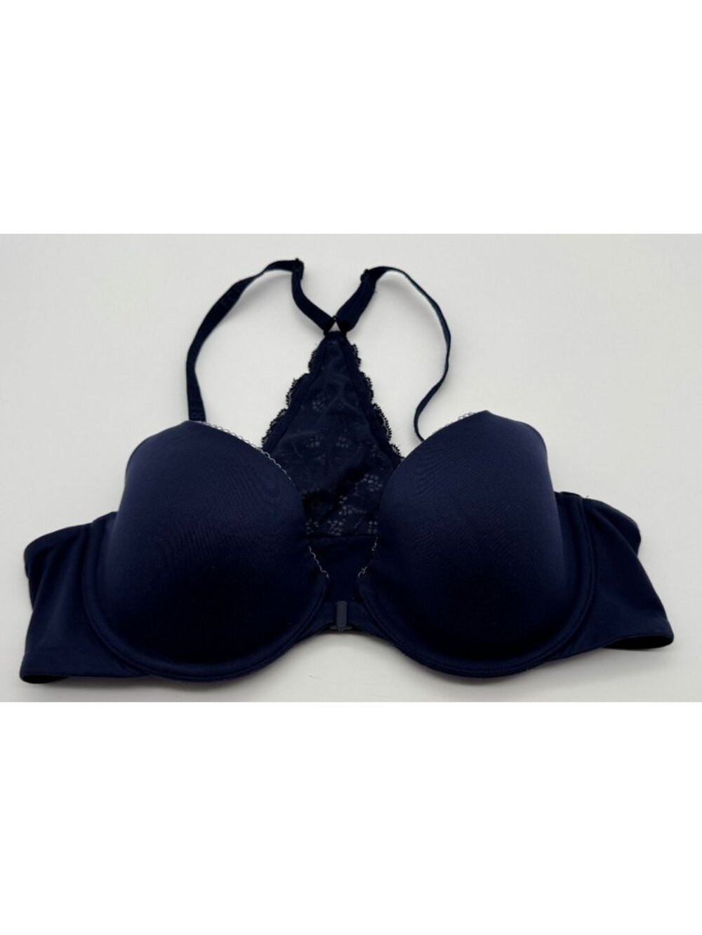 Victoria's Secret Body by Victoria Lined Demi Bra Navy Blue Lace Underwire 36B